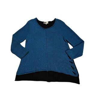 Habitat Knit Tunic Sweater with Button Detail Blue and Black‎ Size XL